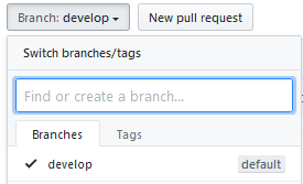 Selecting develop branch