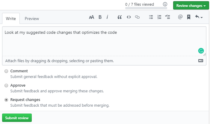 Request changes!